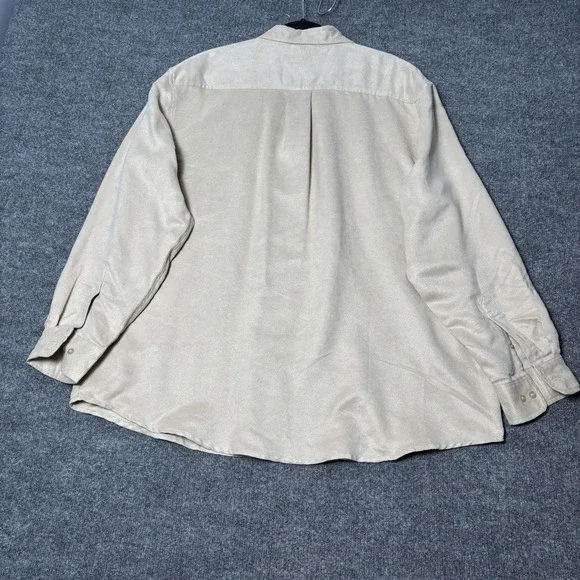 Knightsbridge Men's Satin Button Up Shirt XL Champagne Two Pocket Long Sleeve - Picture 2 of 15
